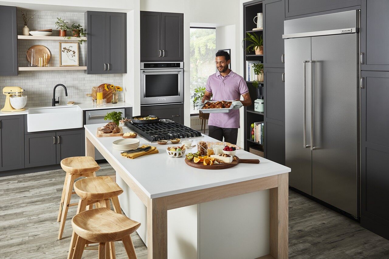 White deals stainless fridge